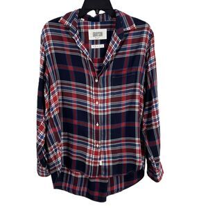 Grayson The Hero Navy Red Plaid Button Up‎ Long Sleeve Collared Shirt Size 2 / S